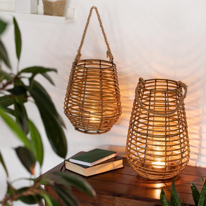 Thumbnail - MICA Living, Windlicht, Windlicht - mit Rattan - verschiedene Grössen 16 x 35 cm (1 x, 16 x 35 cm)