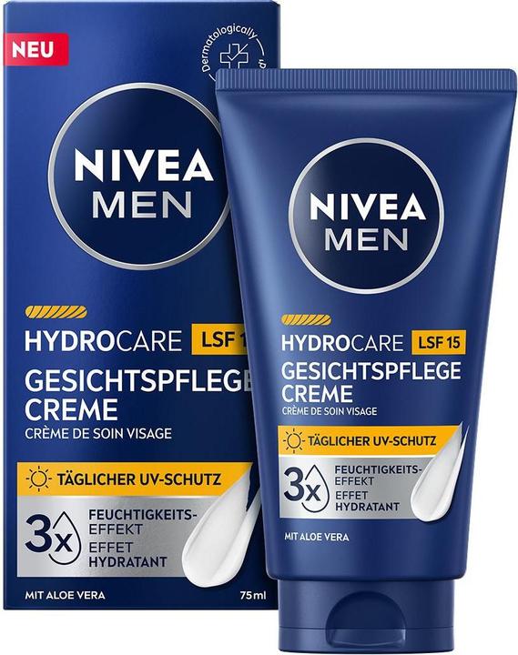 Actual product image NIVEA MEN Hydrocare Gesichtspflege Creme LSF15 (75 ml, 24h cream, SPF 15)
