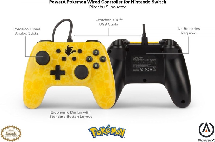 Immagine prodotto PowerA Controllore cablato potenziato Pikachu (Switch)