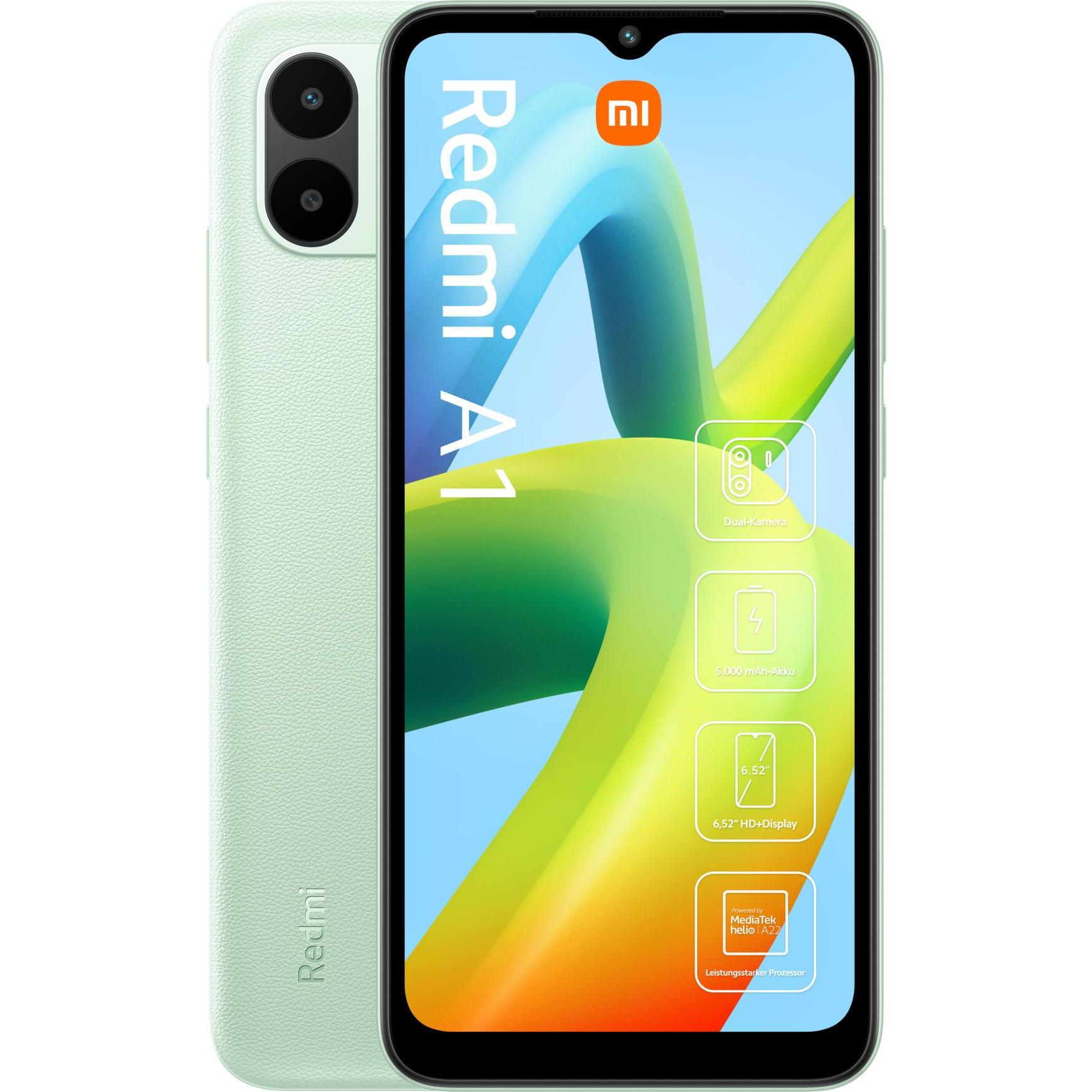 Xiaomi Redmi A1 (32 GB, Light Green, 6.52", Dual SIM, 4G), Smartphone, Grün