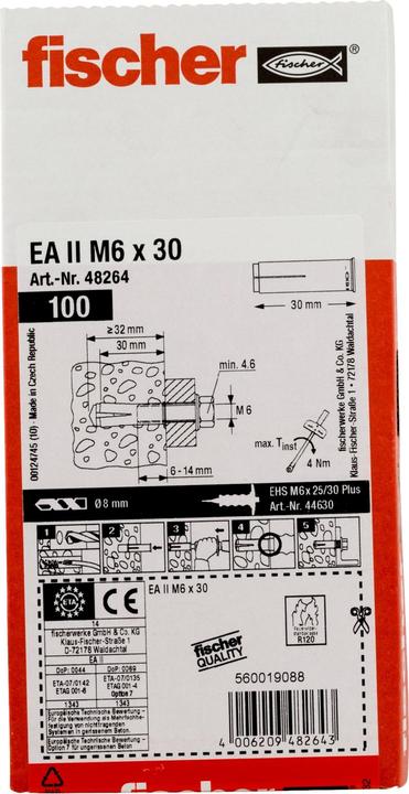 Produktbild Fischer Einschlaganker EA II M6x30 (100 Stk.)