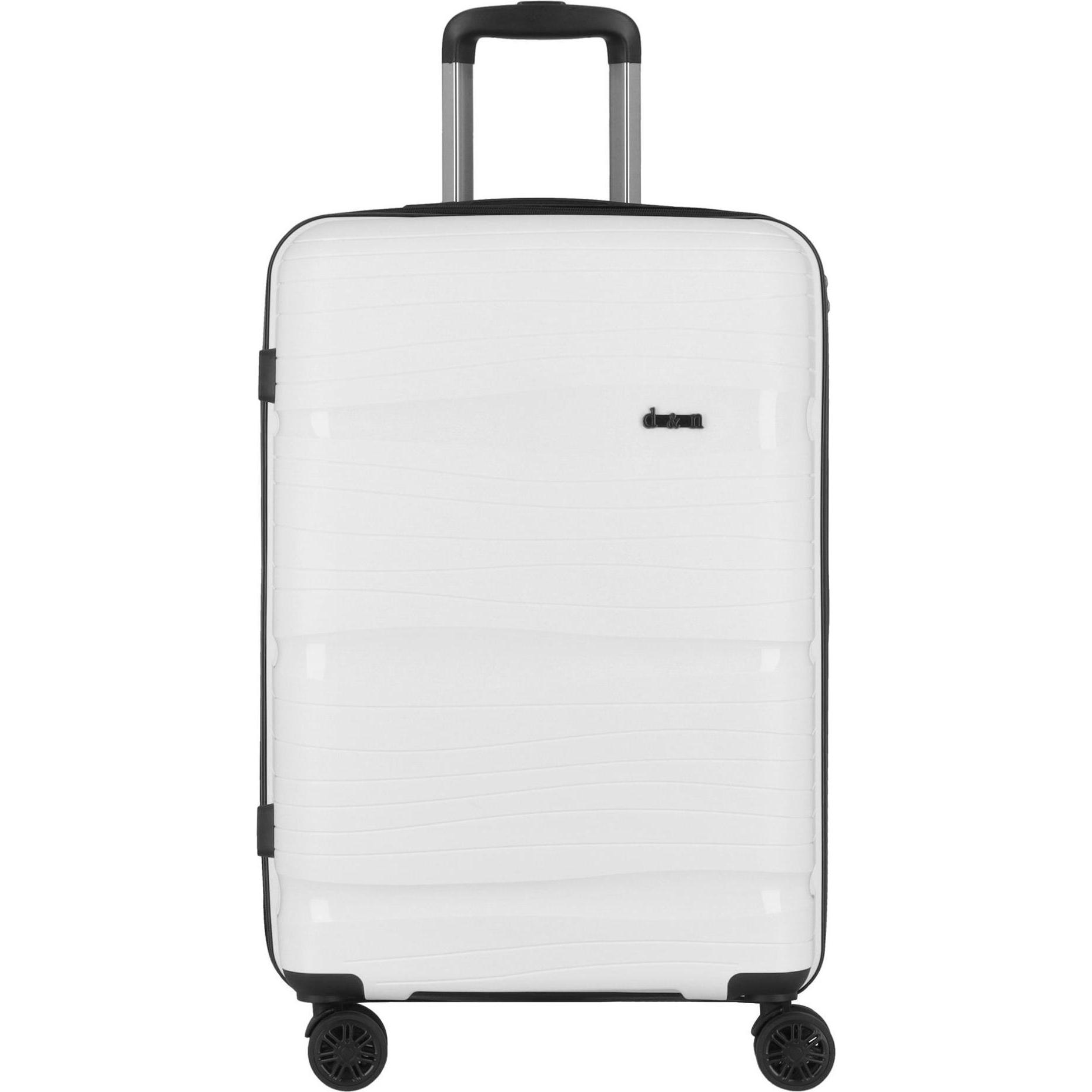 D&N, Koffer, Travel Line 4300 4 Rollen Trolley M 68 cm, Weiss, (65 l, M (50 - 90l))