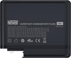 Actual product image Newell Mains charger with a set of GaN Tech T-Power 140 W adapters (140 W)