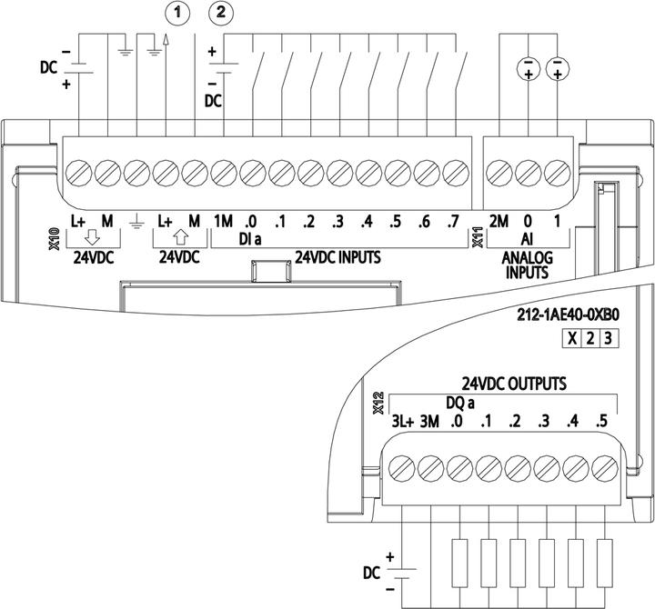 Produktbild Siemens SIMATIC S7-1200 CPU 1212C, DC/DC/DC