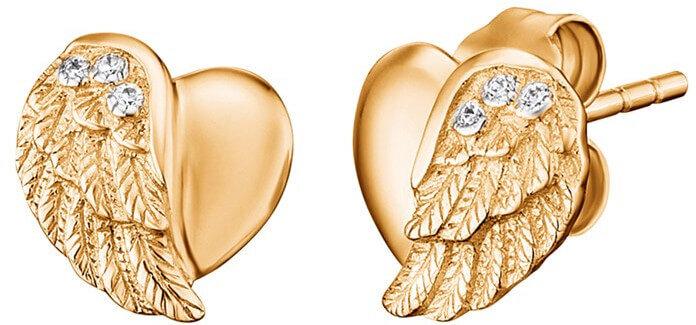 Immagine prodotto Engelsrufer Orecchini a cuore ali d'oro (Argento 925)