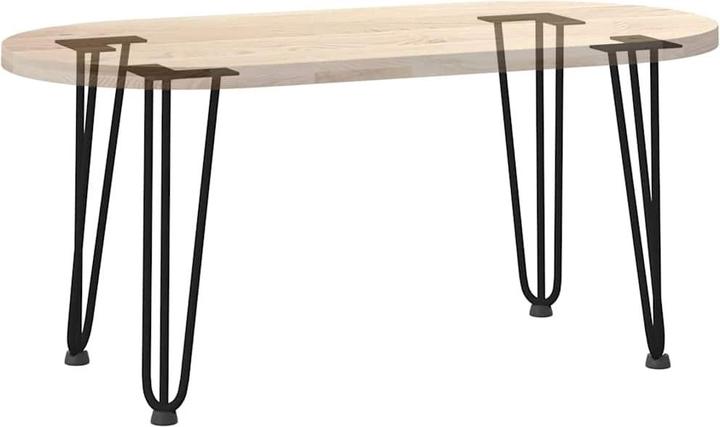 Produktbild vidaXL Haarnadelbeine 4 Stk. Schwarz 42 cm Massivstahl Hairpin Tischbein