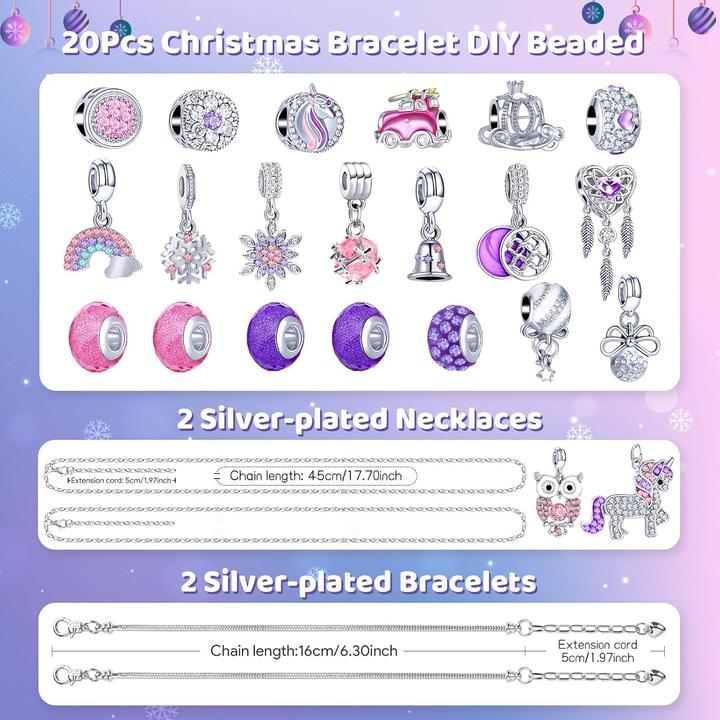 Actual product image Hymarvo Adventskalender Schmuck-Bastelset für Mädchen