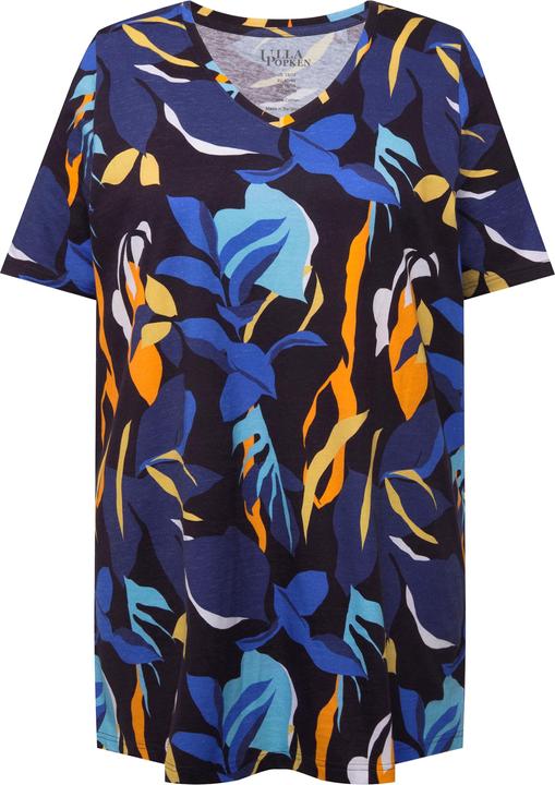 Produktbild Ulla Popken Longshirt, Blätter, A-Linie, V-Ausschnitt, Halbarm (62)