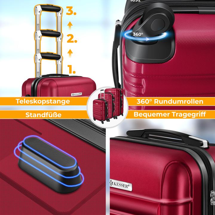 Produktbild Kesser 3tlg. Hartschalenkofferset mit Kofferwaage (55 l)