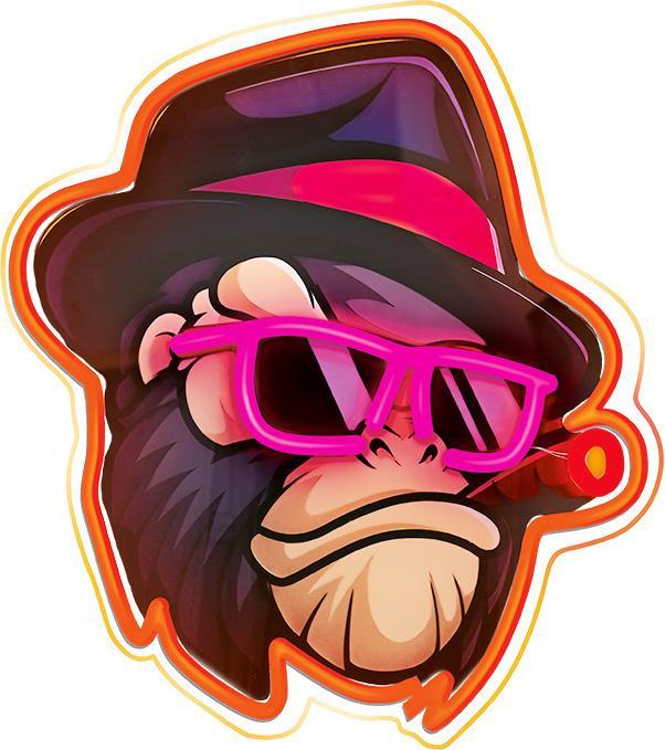 Forever Light Néon ART LED GANGSTA MONKEY multicolore FLA03