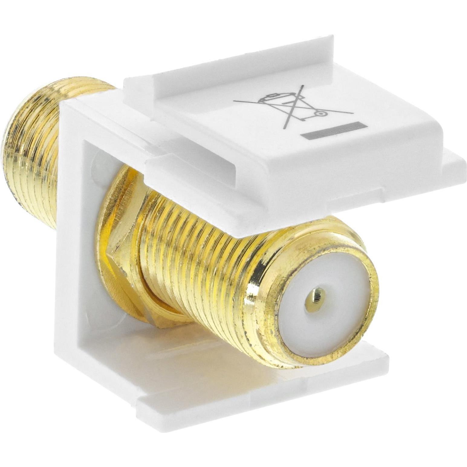 Thumbnail - InLine Keystone Einbauadapter, Verbindungskupplung für Sat-Kabel, 2x F-Buchsen, weiss (Keystone Modul), Netzwerk Zubehör