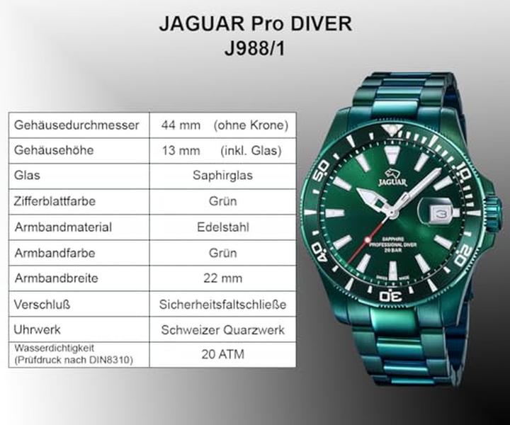 Immagine prodotto Jaguar J988/1 (Orologio da polso analogico, 43.50 mm)
