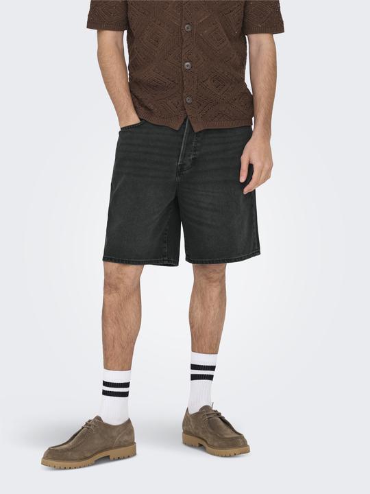 Immagine prodotto Only & Sons ONSFADE Mittlere Taille Locker geschnitten Shorts Jeans-Shorts (L)