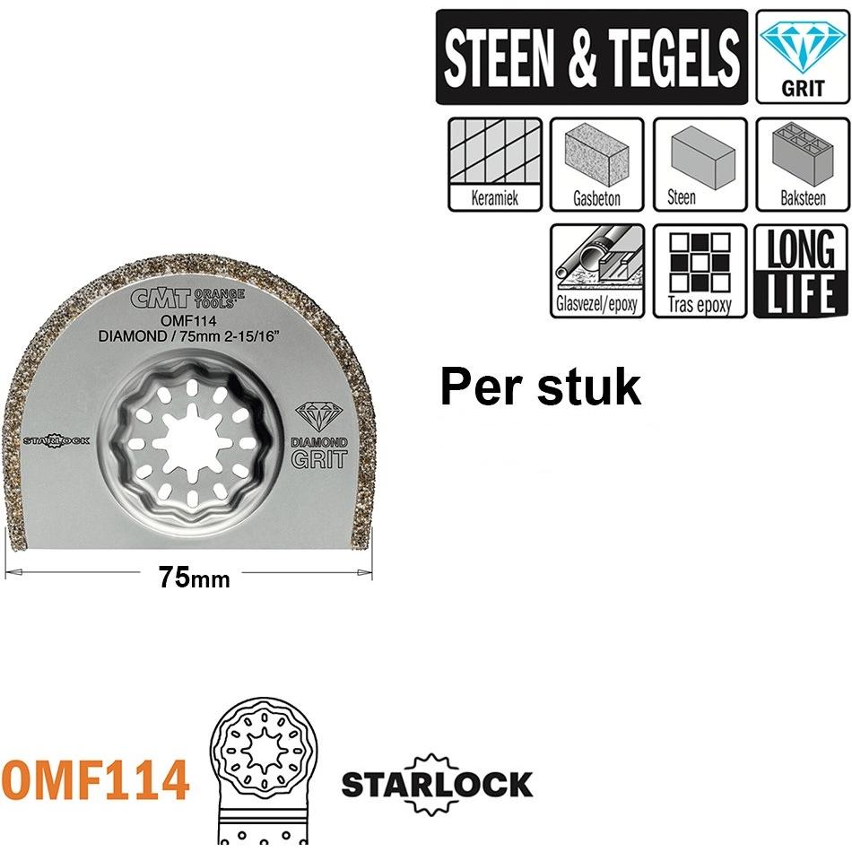 CMT, Lama, OMF114-X1 Rund Diamantkorn Multitool Sägeblatt 75 mm 1 Stück