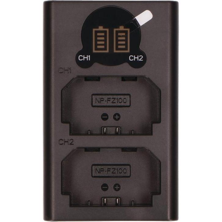 2-Power Caricabatterie doppio USB per fotocamere digitali, Alimentatore fotocamera