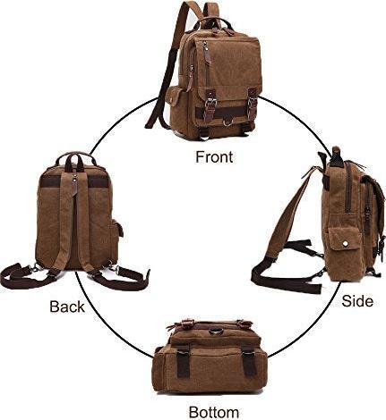 Produktbild Only-Bags.Store Vintage Rucksack Rucksack Leinwand Tasche Bote Tasche für Arbeit und Schule
