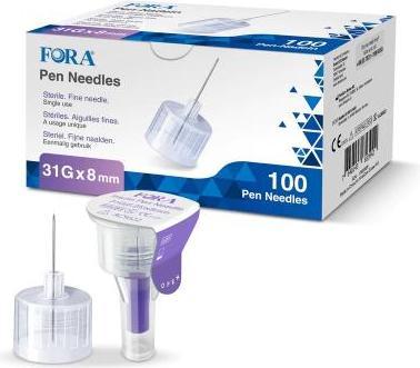 Actual product image Fora Pen Needles 31G 8mm (Pen needles + disposable needles)
