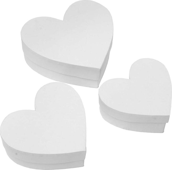 Immagine prodotto Colorations - Pappmaché-Boxen in Herzform, 3 Stück.