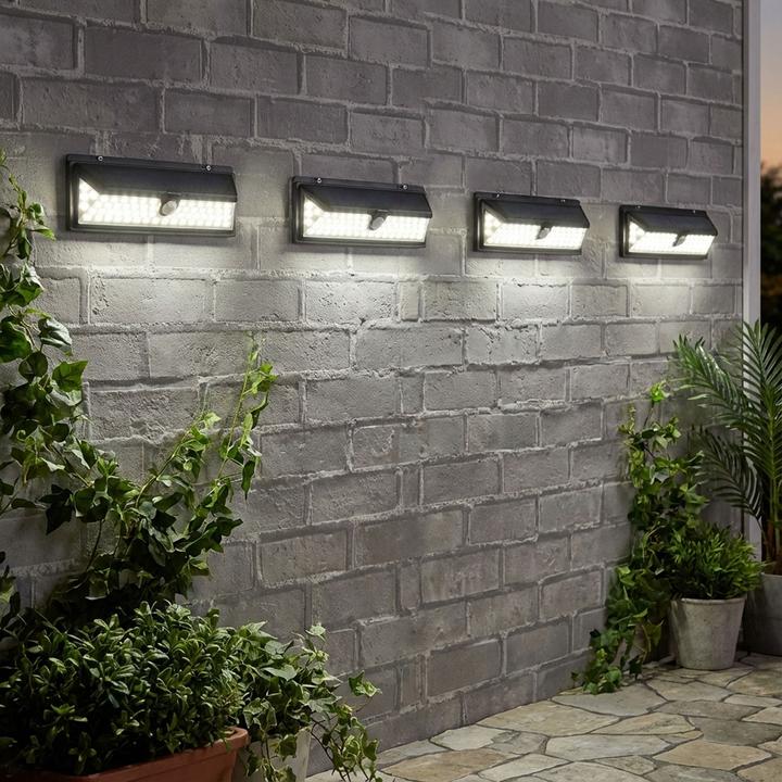 Immagine prodotto Casativo Lampada da parete, con pannello solare, con sensore di movimento, 800 lumen, 13,2 watt, set da 4 (800 lm, IP44)
