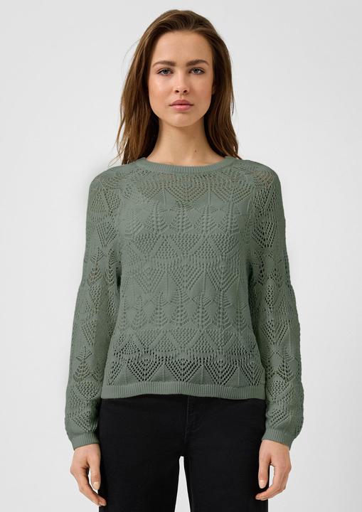 Produktbild s.Oliver Strickpullover Baumwollpullover mit Ajourmuster (XXL)