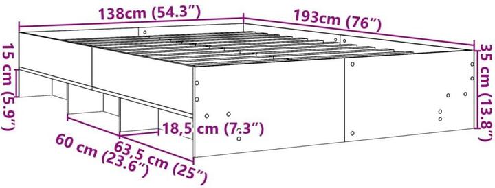 Actual product image vidaXL Bedstead (135 x 190 cm)