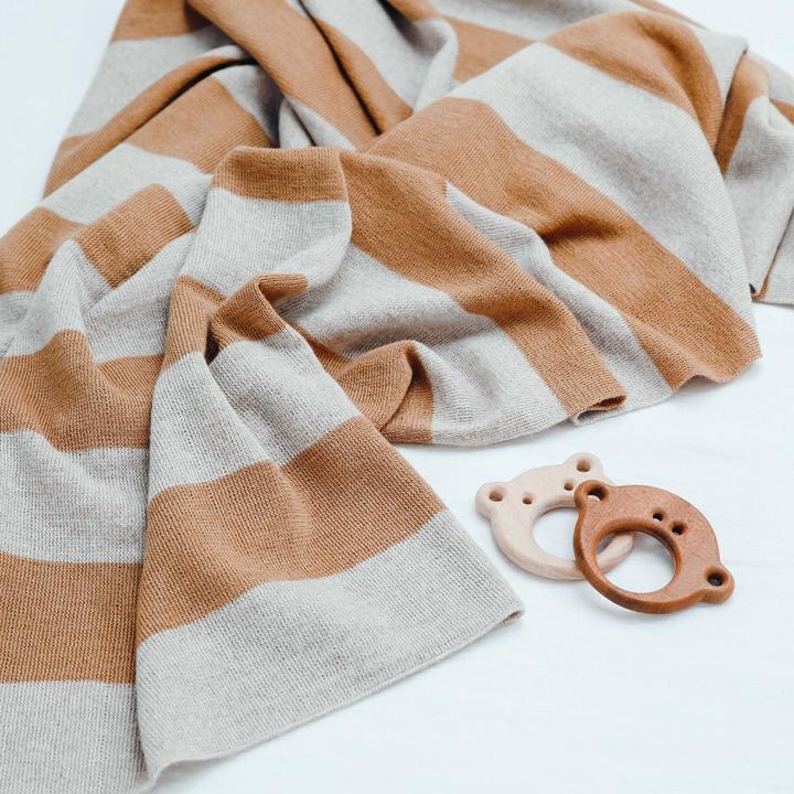 Actual product image Ooh Noo - Amber Baby Blanket - Brown & Sand - 75x95 cm (95 x 75 cm)