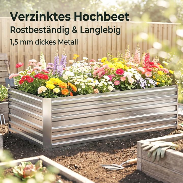 Produktbild Outsunny Hochbeet Stahl Silber