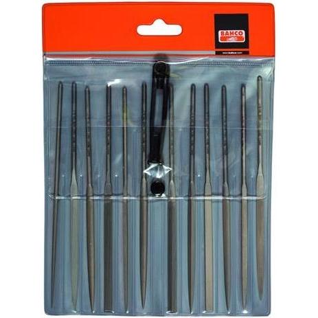 Bahco, Raspel + Feile, Nadelfeilensatz, Halbschlicht, ohne Heft 160 mm - 12-teilig (Hieb 0, 160 mm)
