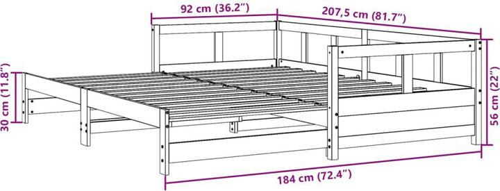 Image du produit vidaXL ausziehbares Tagesbett (90 x 200 cm)
