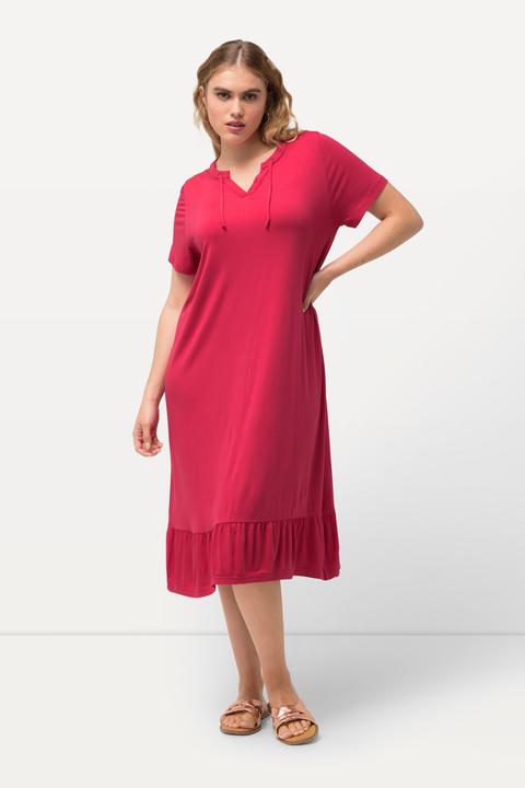 Produktbild Ulla Popken Jersey-Midikleid, A-Linie, Tunika-Ausschnitt, Halbarm (46, 48)