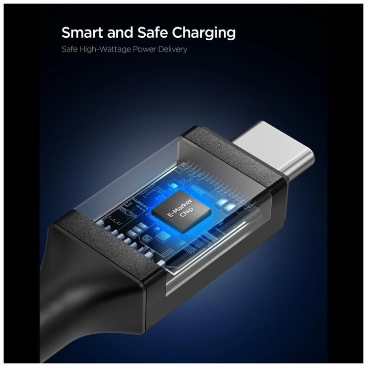 Produktbild Spigen Kabel EB10015CC Essential USB-C 100W 1.5m czarny (1.50 m, USB 3.2 Gen 1, 100 W)