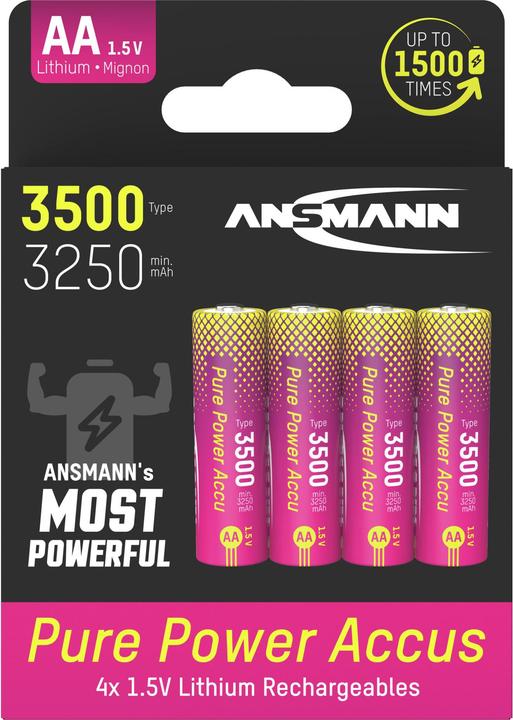 Actual product image Ansmann High-quality AA size lithium batteries (4 pcs., AA, 3500 mAh)