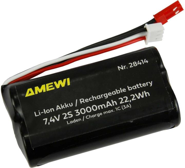 Produktbild Amewi Li-Ion Akku 2S 7,4V 3000mAh BEC (7.40 V, 3000 mAh)