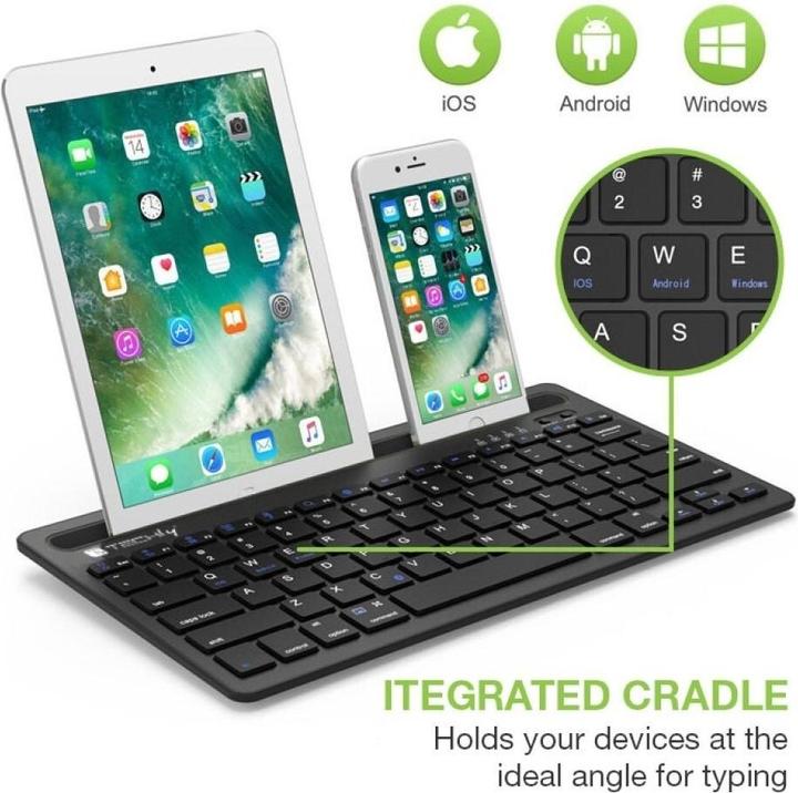 Produktbild Techly Mini Wireless Keyboard 78 Keys (Eng. Int., Kabellos)