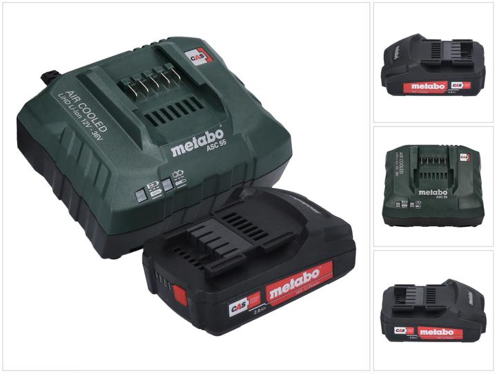 Produktbild Metabo Basic Set 1x Li-Power Akkupack 18 V 2,0 Ah CAS Li-Ion Akku ( 625596000 ) + ASC 55 LadegerÃ¤t (18 V)