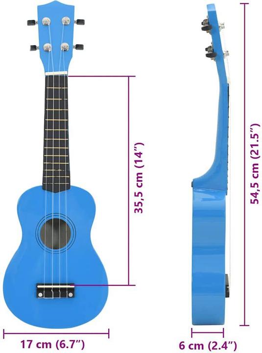 Actual product image VidaXL Soprano ukulele set with bag for children 21" (Soprano, Soprano)