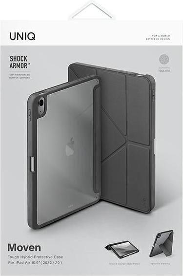 Productafbeelding Uniq etui Moven iPad Air 10.9 (2022/2020) Antimicrobiële szary/charcoal grey (iPad Air 2020 (4e generatie))