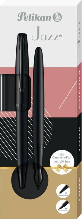 Image du produit Pelikan Füller&Kugelschreiber Jazz Noble Elegance Carbon Sch (Bleu, Bleu, 2x)