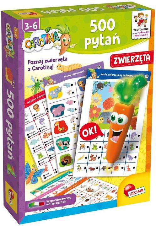 Actual product image Lisciani Game Carotina 500 questions - Animals (Italian)