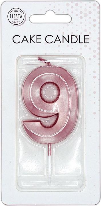 Produktbild Globos Europe Kuchenkerze 6 cm, metallisch roségolden, Nr. 9