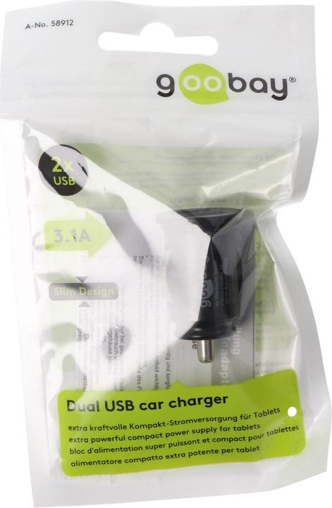 Produktbild Goobay Dual USB-Autoladegerät 3,1A