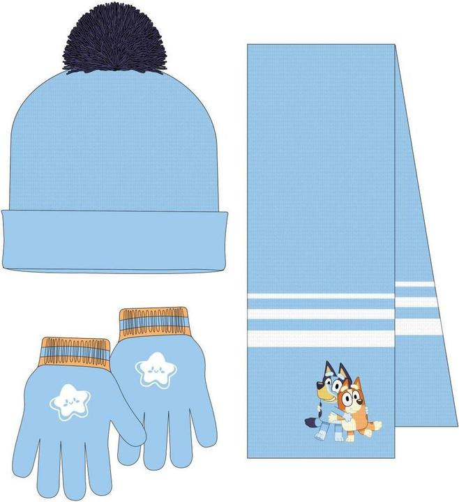 Actual product image Cerdá Bluey winter set snood hat gloves