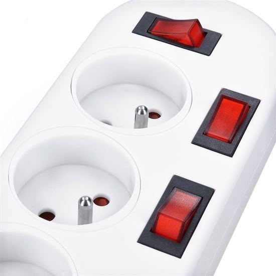 Immagine prodotto Olight Cavo di prolunga Solight, 5 prese, bianco, 6x interruttore, 2m (2 m)