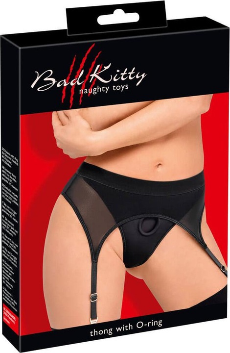 Actual product image Bad Kitty Strap-on thong with suspenders (M)