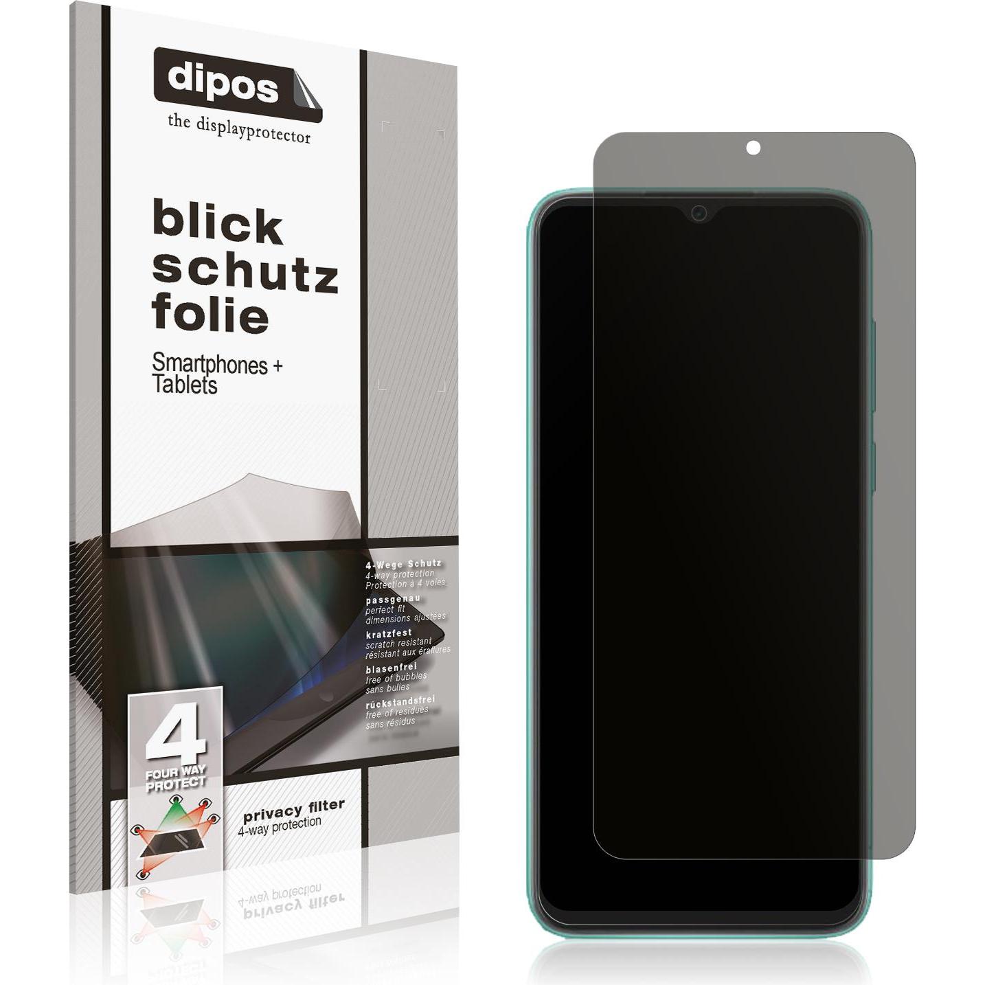 Dipos Blickschutzfolie 4-Way Privacy (1 Stück, Blackview A55 Pro), Smartphone Schutzfolie, Transparent