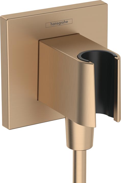hansgrohe HG Wandanschluss FixFit E mit Brausehalter brushed bronze