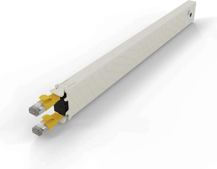 PATCHBOX one / Cassette / 8RU / Cat 6A, STP, 0.8 m, yellow (STP, U/FTP, CAT6a, 0.80 m)