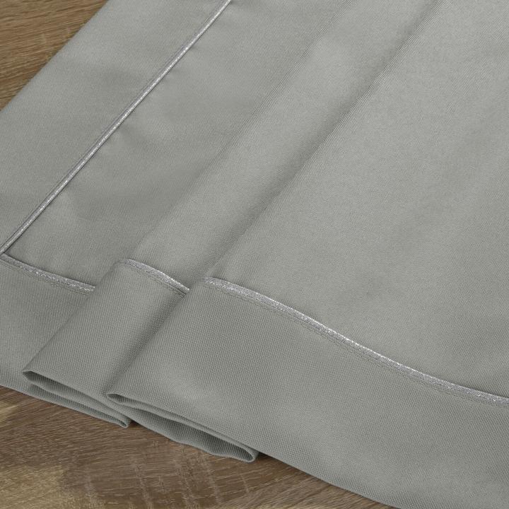 Eurofirany KARIN nappe argentée avec bandes décoratives et garniture 30 x 40 cm, rideaux Euro 30 x 40 cm (30 x 40 cm)