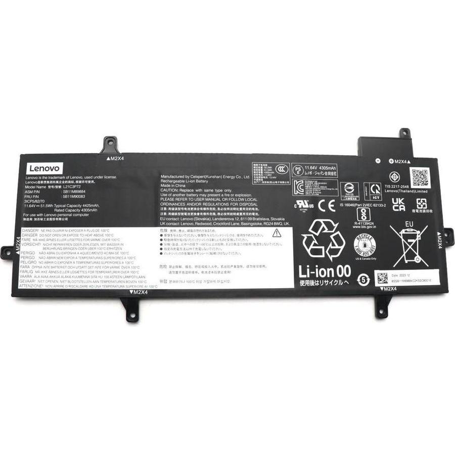 Lenovo BATTERY Internal, 3c 51.5Wh (3 Zellen), Notebook Akku