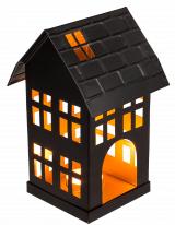 Actual product image Ootb Black metal decorative house for tea lights
